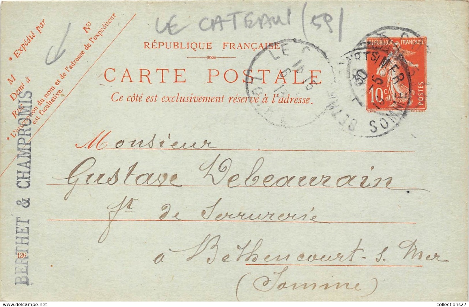 59-LE-CATEAU- CORRESPONDANCE - Le Cateau