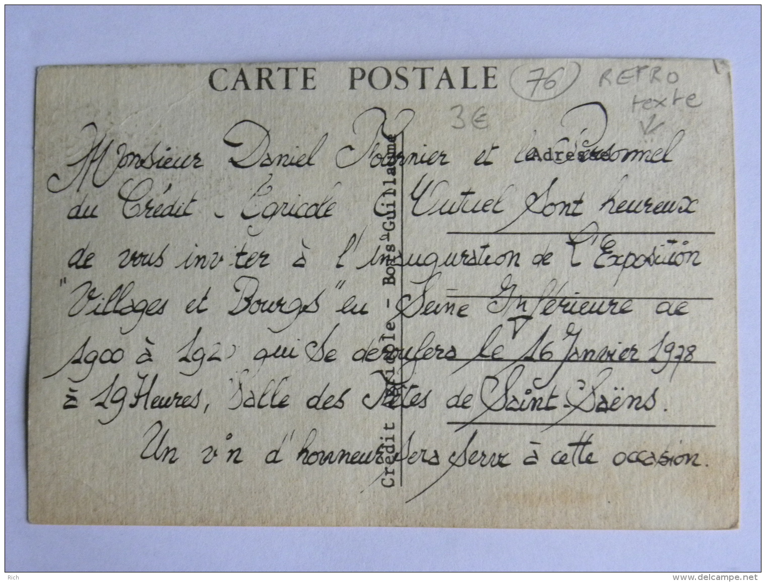 CPA (76) Seine Maritime - Orival Saint Hellier Par Bellecombe - M. Delacroix (repro Texte 1978) - Bellencombre
