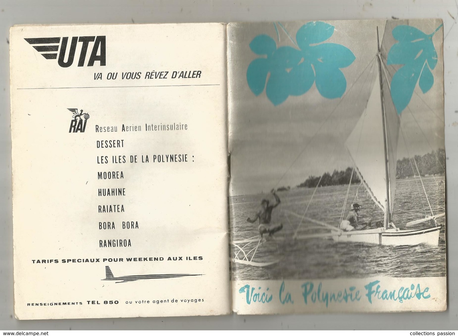 Publicité ,VOICI LA POLYNESIE FRANCAISE , 48 Pages , Plans ,photographies.. ,frais Fr 2.95e - Publicités