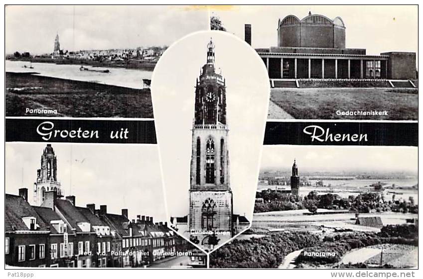 (Veel Van 2 Ansichtkaarten)  NEDERLAND Netherlands ( Utrecht ) Groeten Uit RHENEN - CPSM PF - Pays-Bas - Rhenen