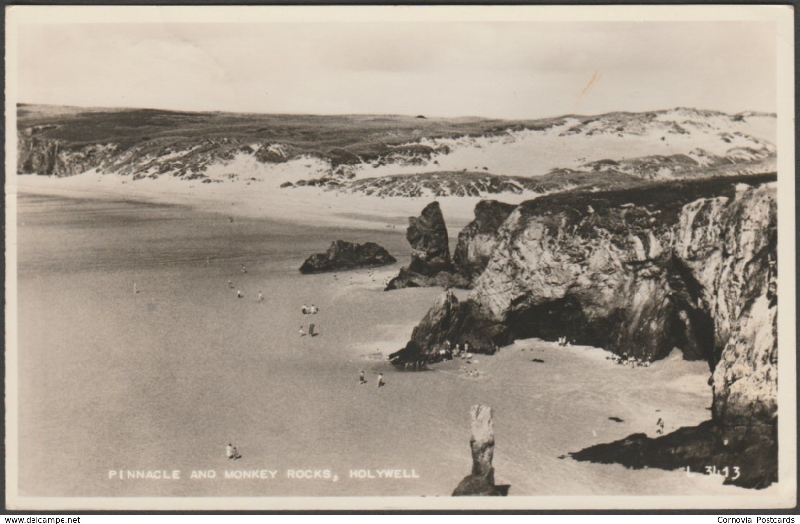 Pinnacle And Monkey Rocks, Holywell, Cornwall, 1957 - Valentine's RP Postcard - Autres & Non Classés