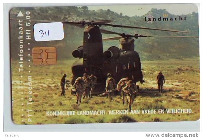 NEDERLAND CHIP TELEFOONKAART CRD-311 * HELECOPTERE * MILITAIRY * LANDMACHT *  Telecarte A PUCE PAYS-BAS ONGEBRUIKT  MINT - Armee