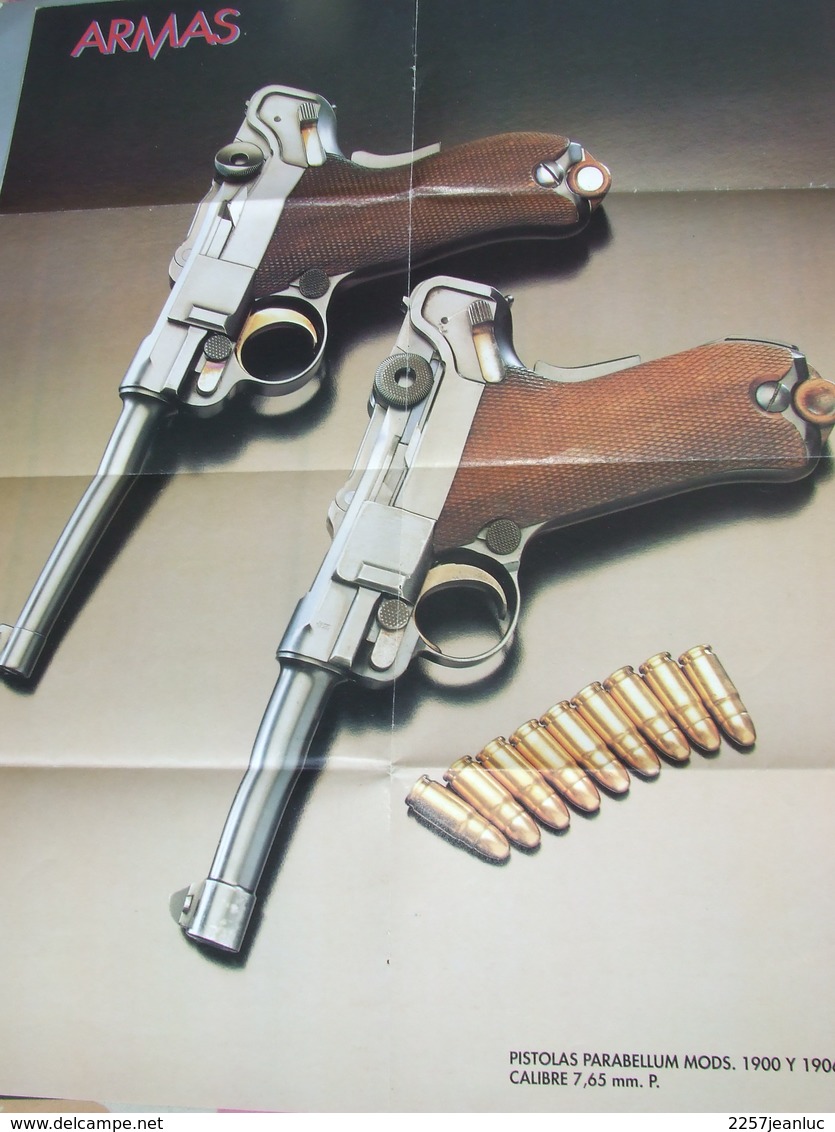 Lot 4 Affiches  Armes Révolvers - Armas Pitola Lahti  Parabellum- Campo Giro - Sig P-210 - - Altri & Non Classificati