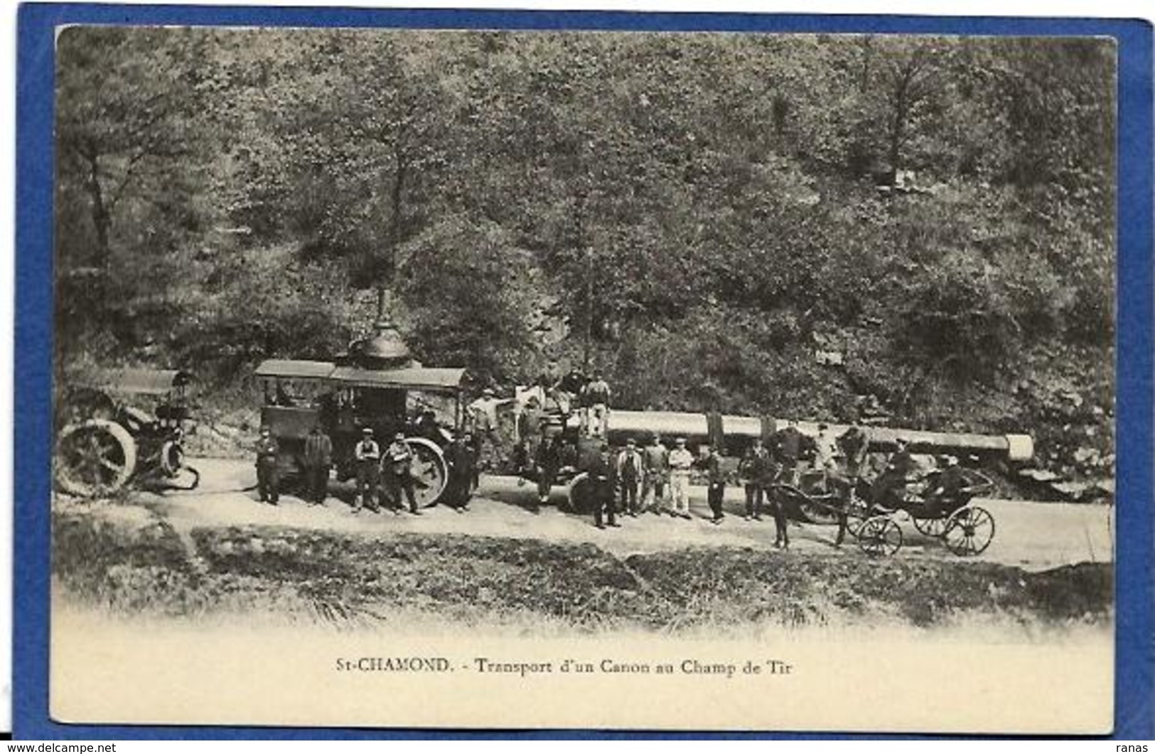 CPA  LOIRE 42 Saint Chamond Rouleau Transport D'un Canon Tir Non Circulé - Saint Chamond