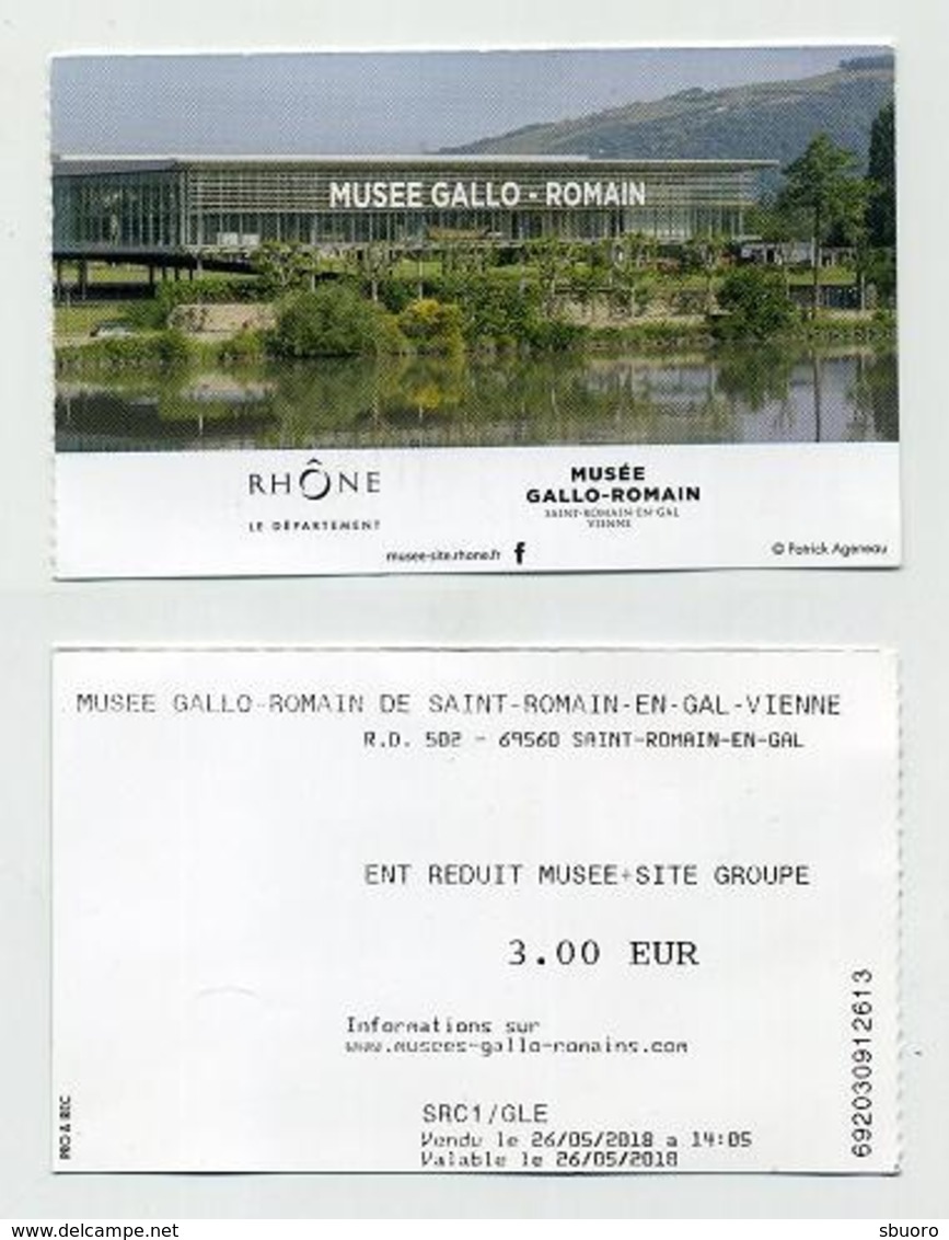 Ticket 2018 - Musée Gallo-romain à Saint-Romain-en-Gal Dans Le Rhône (69) - Tickets D'entrée