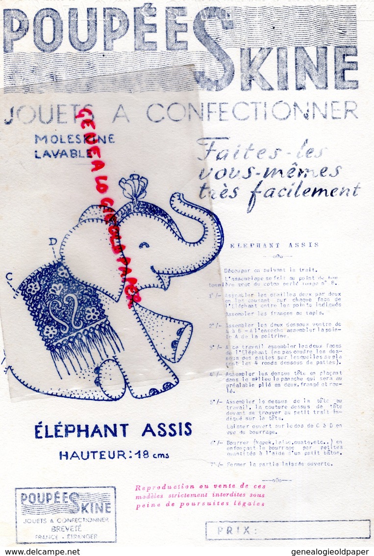 BUVARD GEANT ELEPHANT ASSIS - POUPPES SKINE- JOUETS A COLLECTIONNER MOLESKINE- RARE - Animales