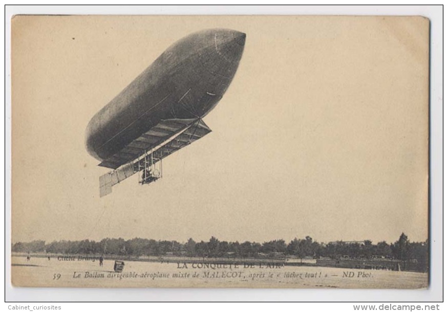 LA CONQUETE DE L AIR  - Le Ballon Dirigeable-aéroplane Mixte De Malécot, Après Le " Lâchez Tout !" - Airships