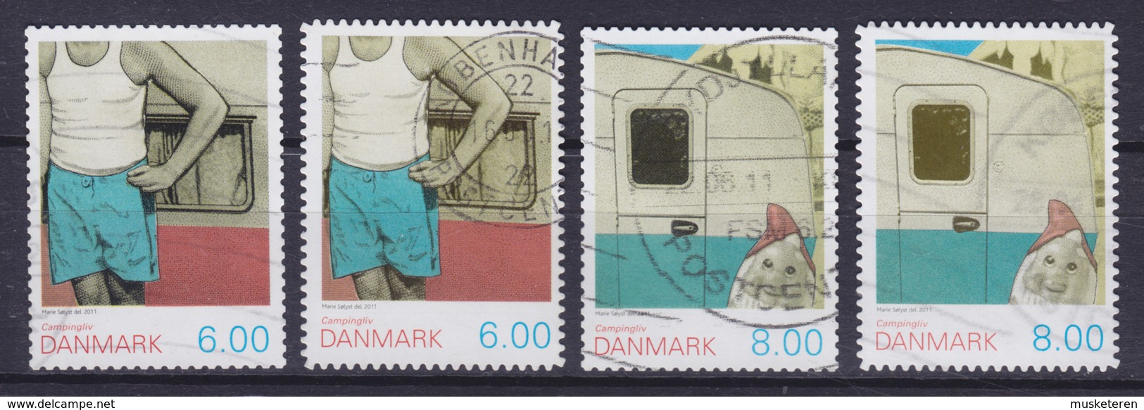 Denmark 2011 Mi. 1640-41 A & C    6.00 & 8.00 Kr. Camping Complete Set (From Sheet & Booklet) - Gebraucht