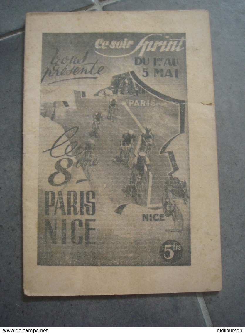 Brochure Mai 1940 Le 8ème Paris Nice - Cyclisme