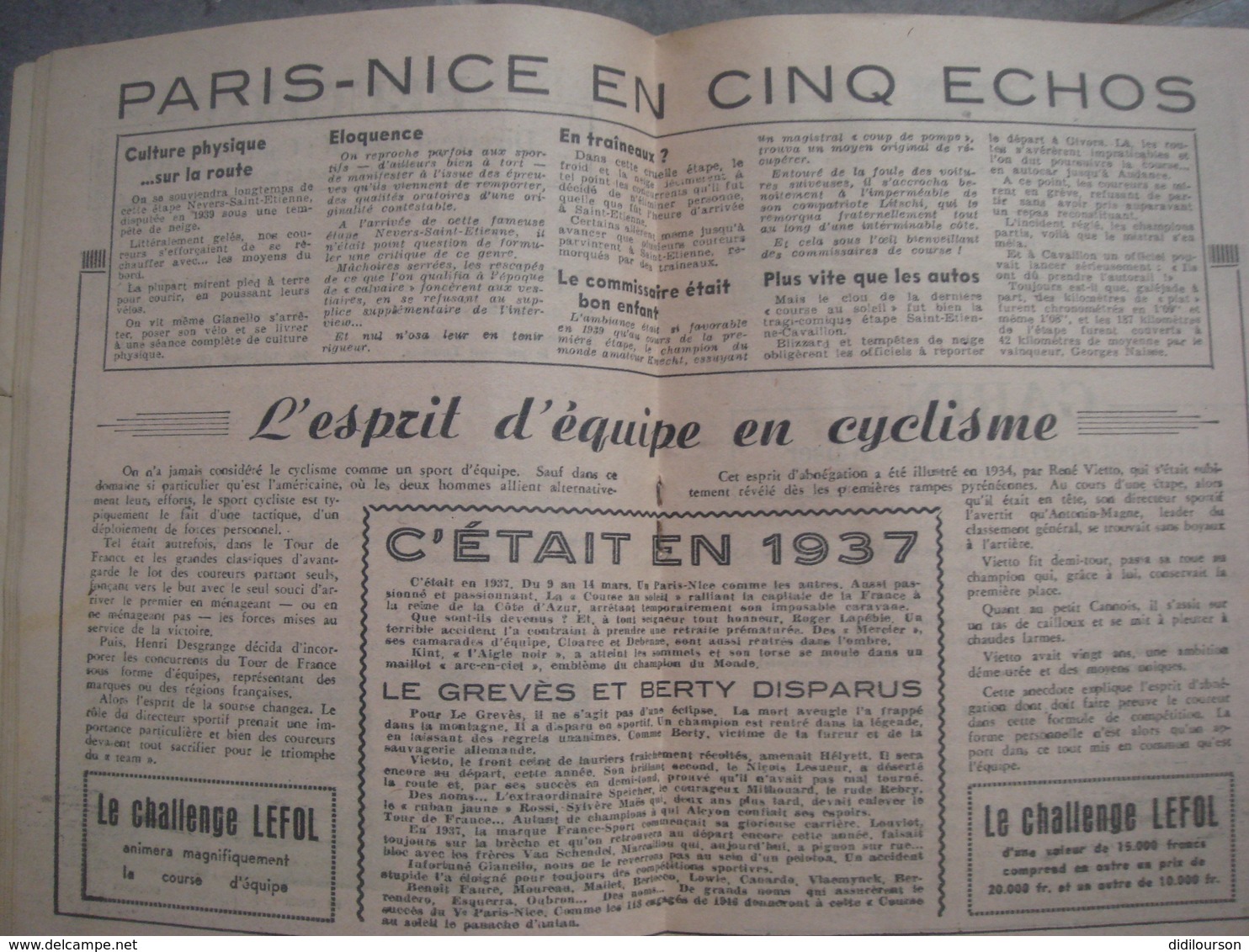 brochure mai 1940 le 8ème Paris Nice