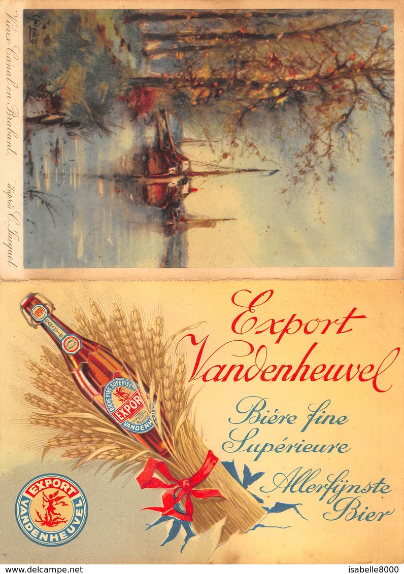 Reclame 2 Postkaarten Aan Elkaar   Export VANDENHEUVEL Bier Biere Brouwerij / Vieux Canal En Brabant     I 3737 - Advertising