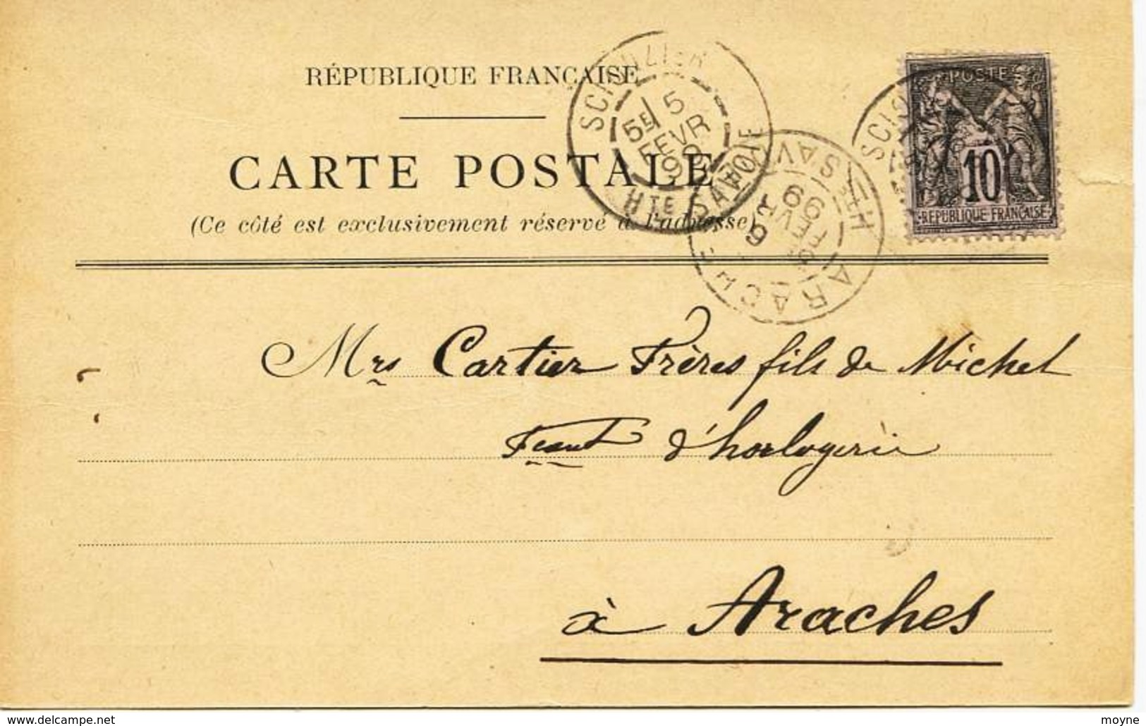 925 - Haute Savoie -  SCIONZIER  : Carte Précurseur De Joseph DEPERY - CARLY  Circulee En1899 - Fabrique De Barillets - Scionzier