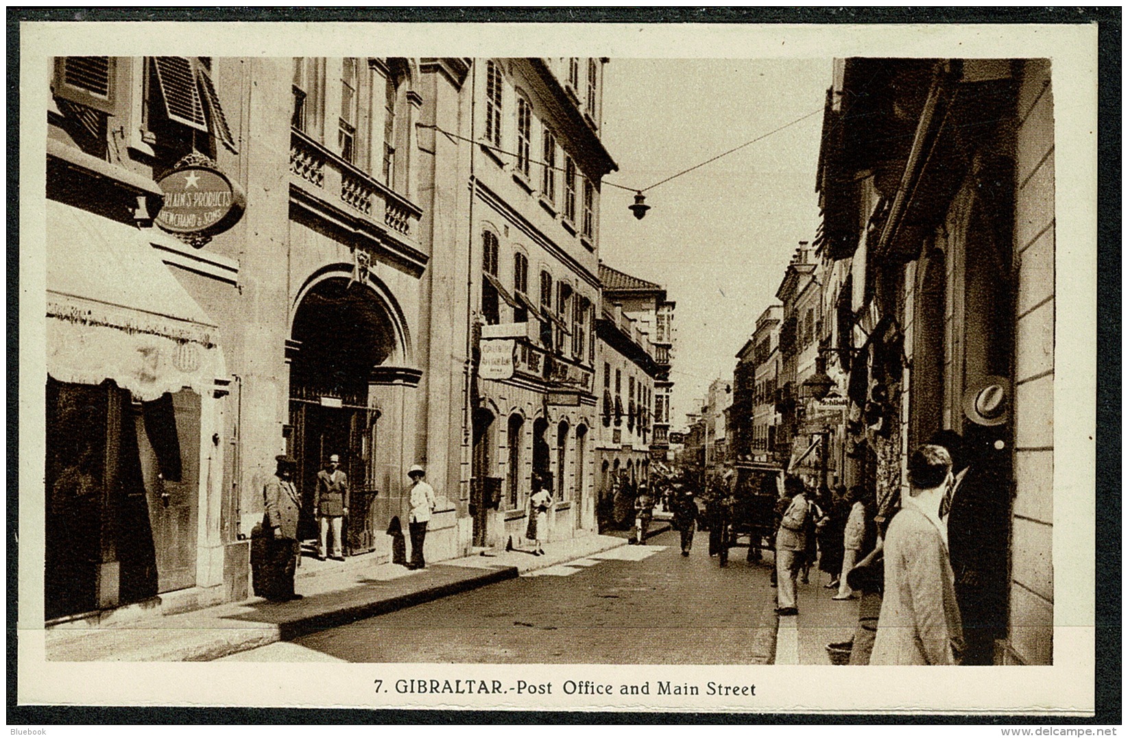 RB 1218 - Early Postcard - Post Office &amp; Main Street - Gibraltar - Gibraltar