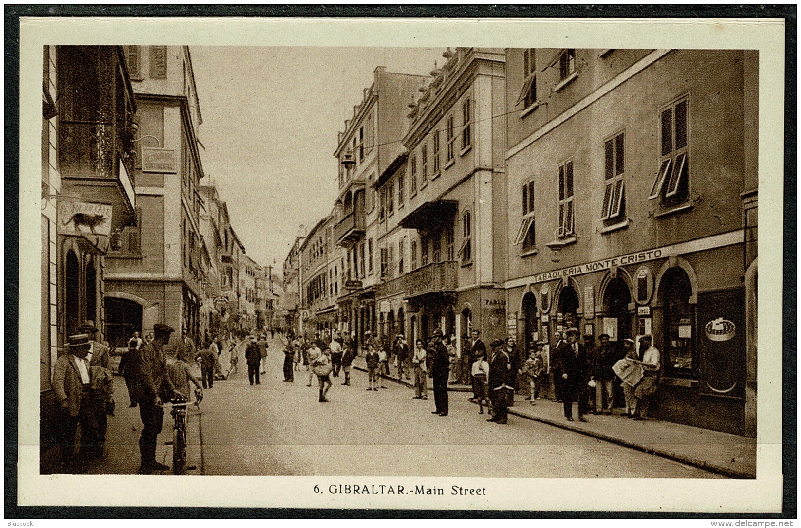 RB 1218 - Early Postcard - Main Street &amp; Policeman - Gibraltar - Gibraltar