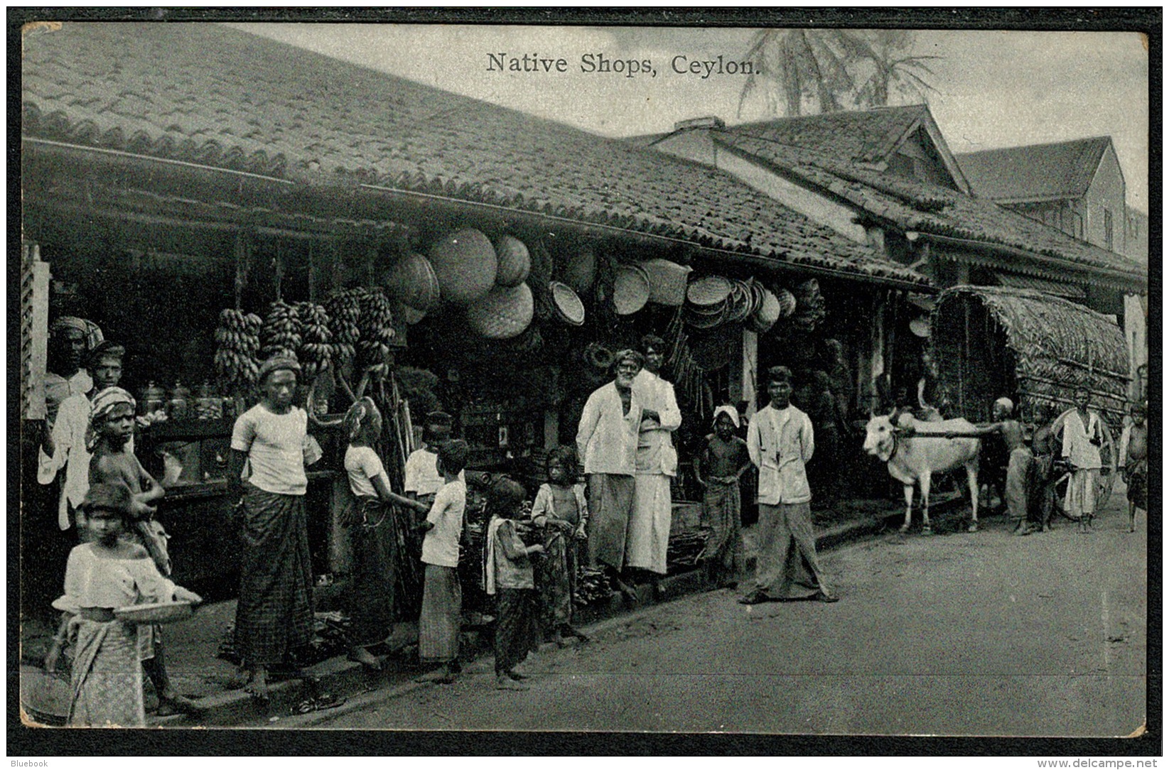 RB 1220 - Early Ethnic Postcard - Native Shops - Ceylon - Sri Lanka - Sri Lanka (Ceylon)