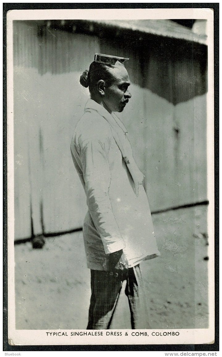 RB 1220 - Real Photo Ethnic Postcard - Typical Singhalese Dress &amp; Comb Ceylon - Sri Lanka - Sri Lanka (Ceylon)