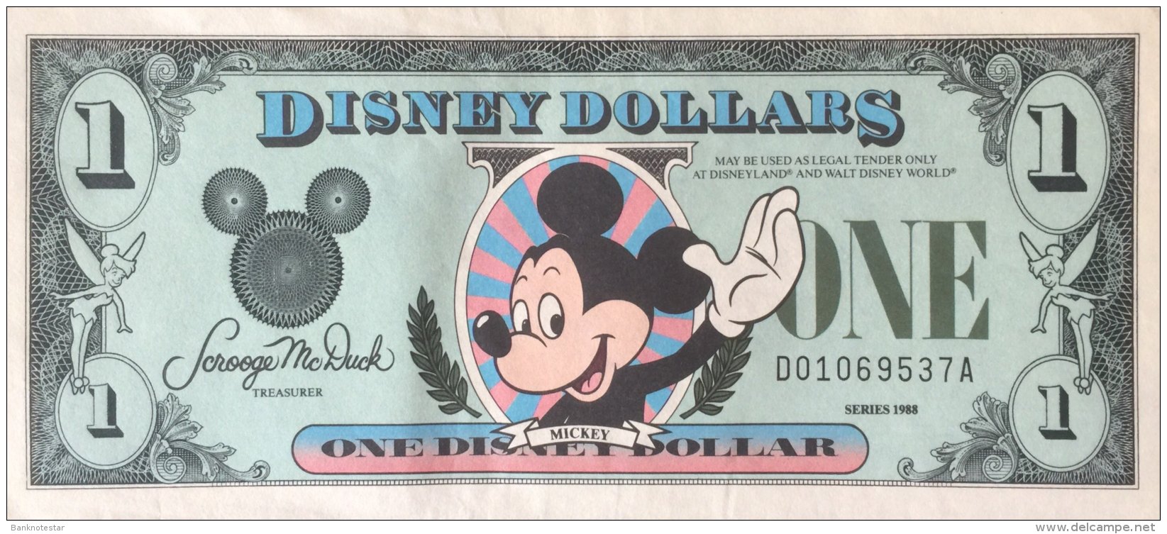 USA 1 Disney Dollar, 1988 Issue - EF/XF - Sonstige & Ohne Zuordnung