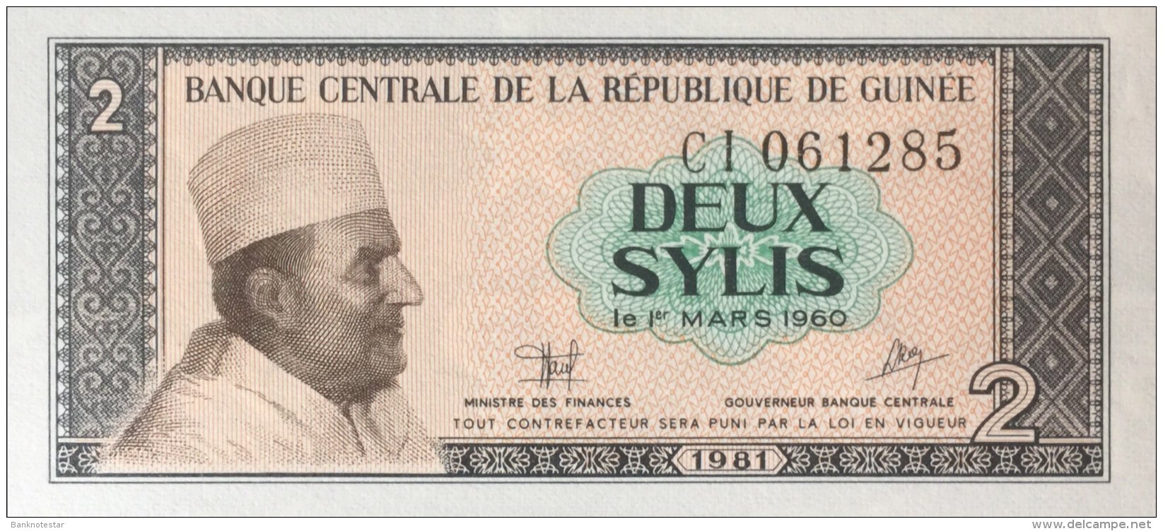 Guinea 2 Sylis, P-21a (1981) - UNC - Guinée