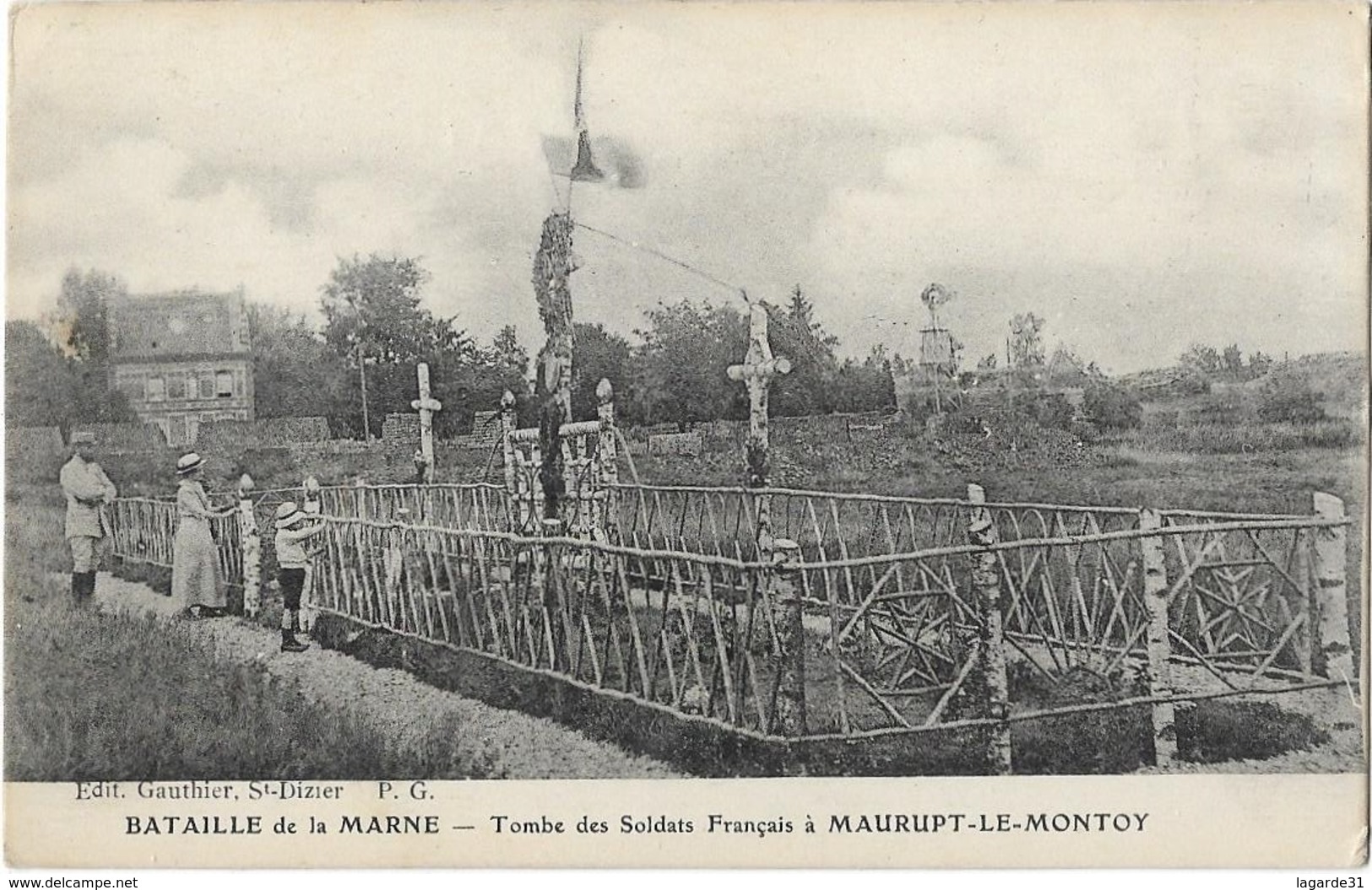 51 Bataille De La Marne Tombe Des Soldats Français à Maurupt Le Montoy - Autres & Non Classés