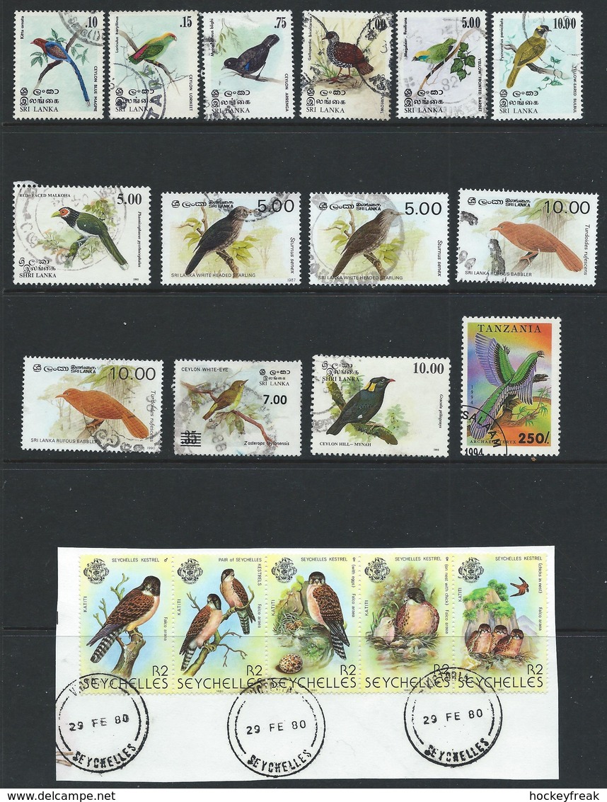 Birds Countries A-Z - 60 X Used To Very Fine Used On 3 X Scans - Incl 3 X Sets Cat £86+- See Full Description Below - Collections, Lots & Series