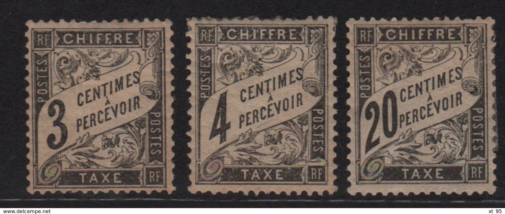 Taxe N°12+13+17 - 3+4+20 Centimes - Neufs Avec Charniere Et Petits Defauts De Dentelure - Cote 710€ - 1859-1959 Nuevos