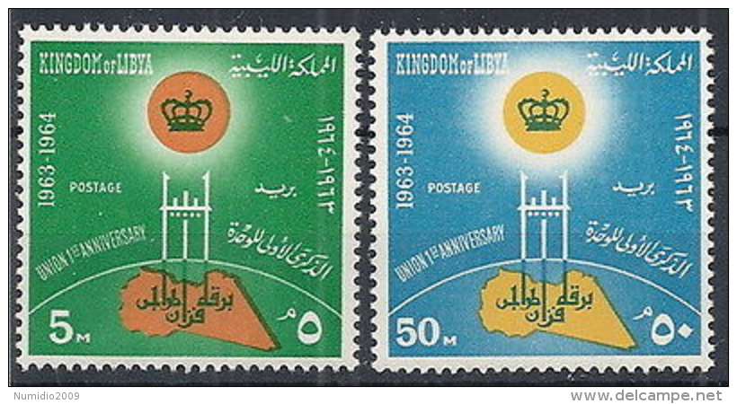 1964 LIBIA REGNO ANNIVERSARIO UNIFICAZIONE MNH ** - RR12473 - Libia