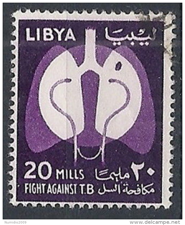 1964 LIBIA REGNO USATO GIORNATA ANTITUBERCOLARE - RR12472 - Libia