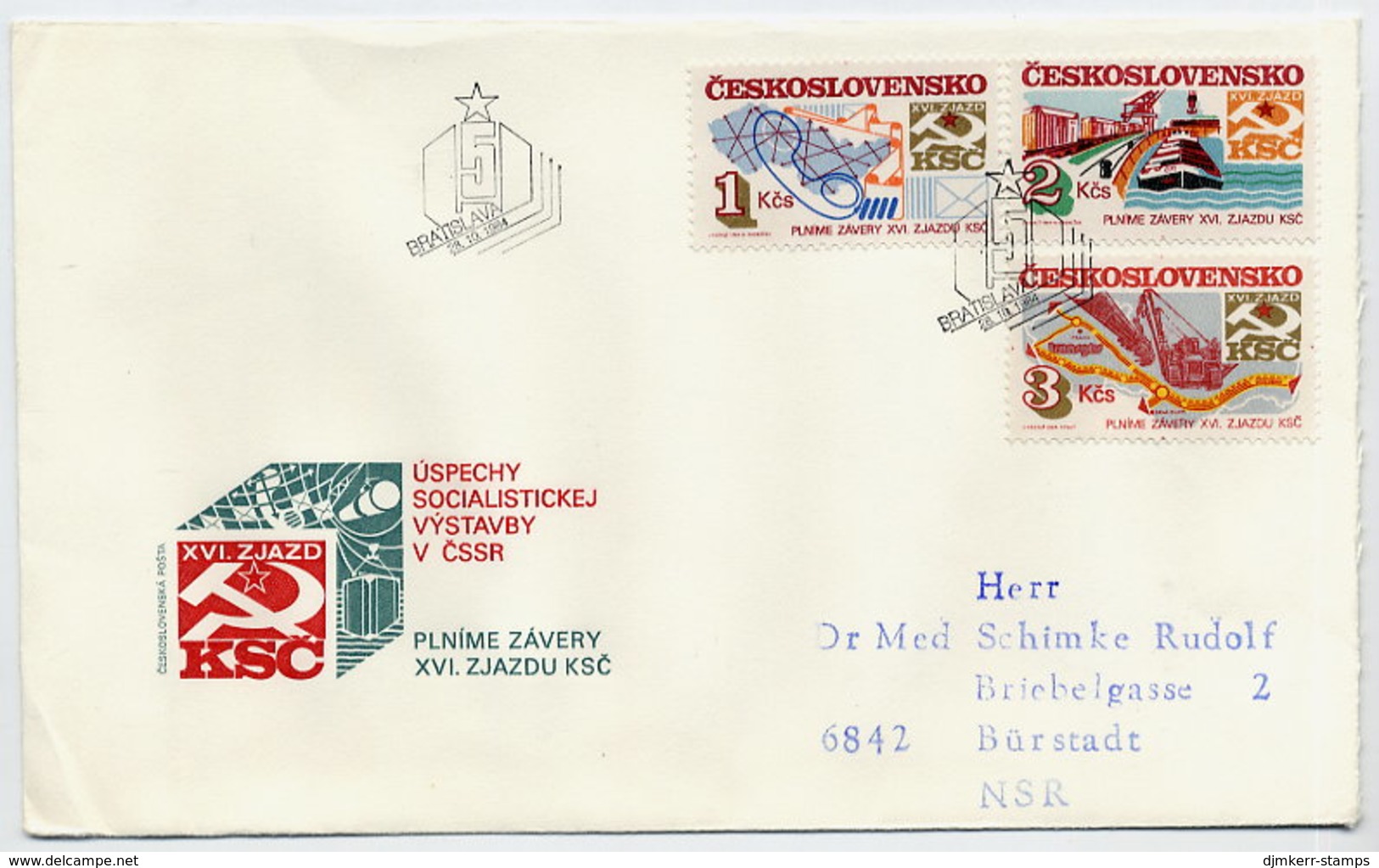 CZECHOSLOVAKIA 1984 Socialist Construction On FDC.  Michel 2786-88 - FDC