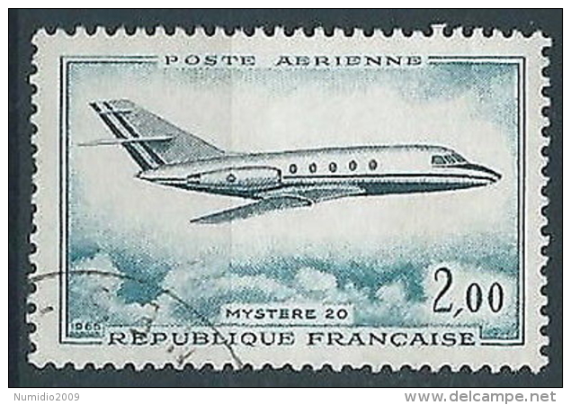 1965 FRANCIA USATO POSTA AEREA MYSTERE 20 - FR836 - 1960-.... Oblitérés