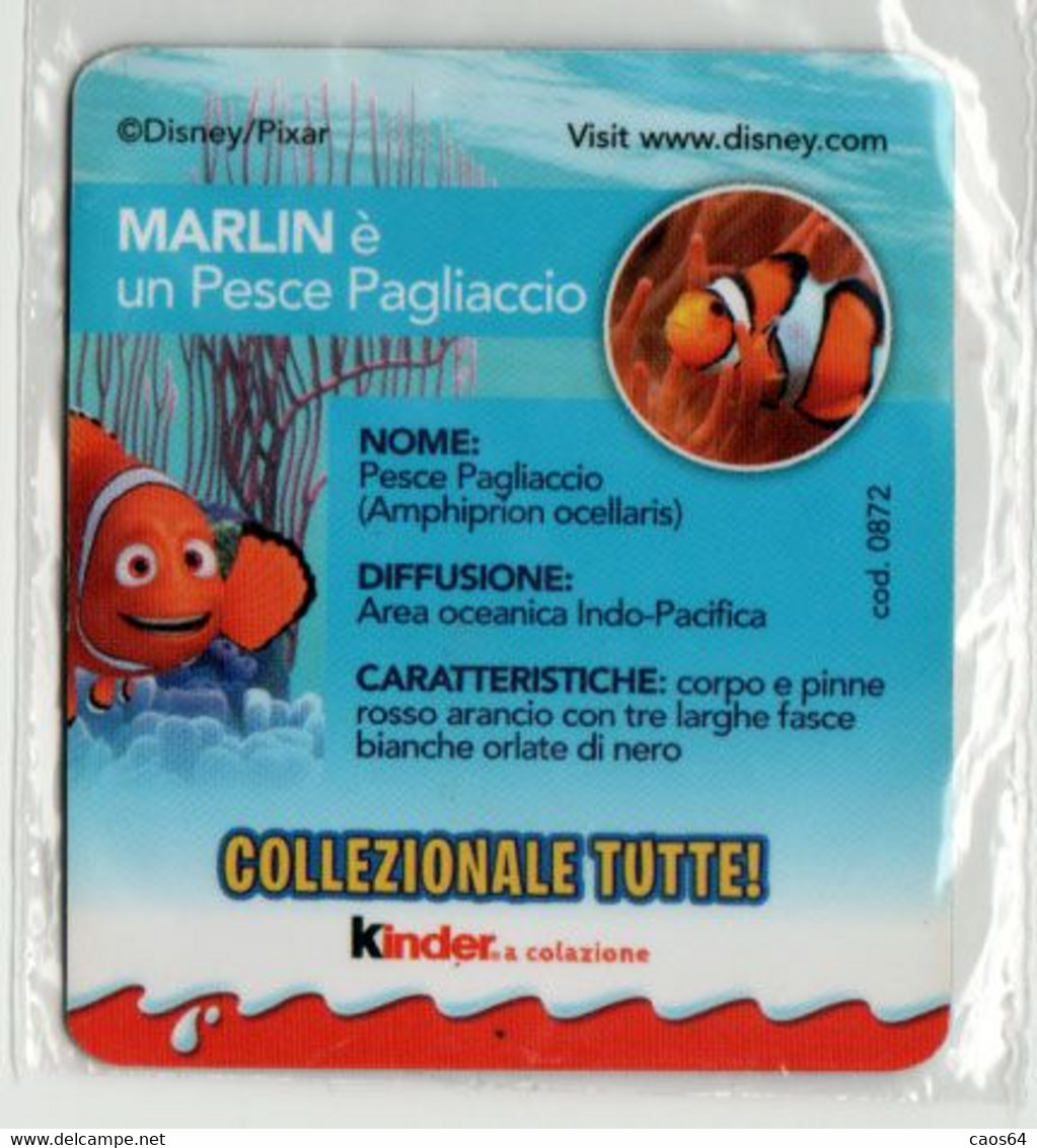 MARLIN ALLA RICERCA DI DORY KINDER STICKER ADESIVO Ferrero - Cartoni Animati