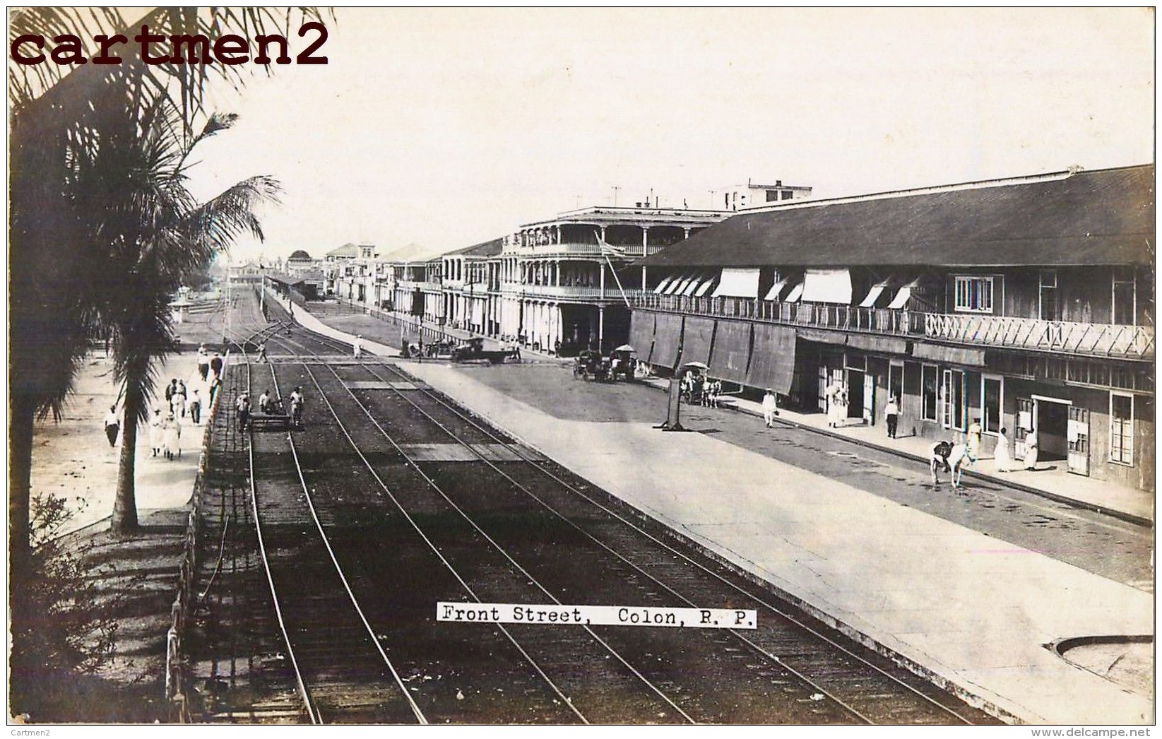 PHOTO CARD : PANAMA COLON FRONT STREET STATION ESTACION GARE - Panama