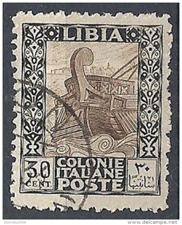 1926-30 LIBIA USATO PITTORICA 30 CENT - RR12686-2 - Libya