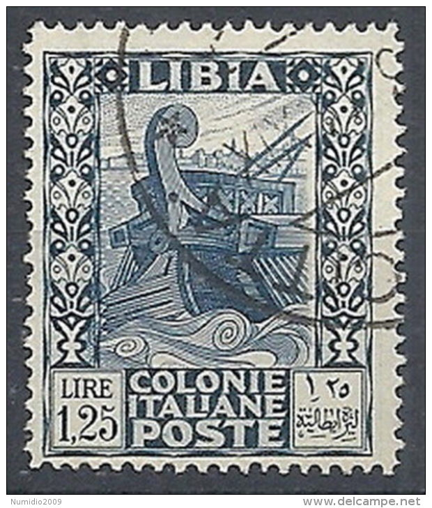 1931 LIBIA USATO PITTORICA E SIBILLA LIBICA 1,25 LIRE - RR12685-4 - Libya
