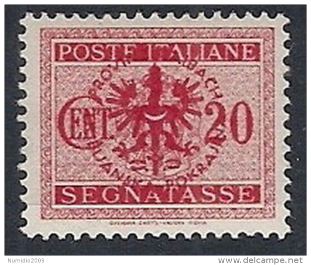 1944 OCCUPAZIONE TEDESCA LUBIANA SEGNATASSE 20 CENT MH * - RR12221 - Deutsche Bes.: Lubiana