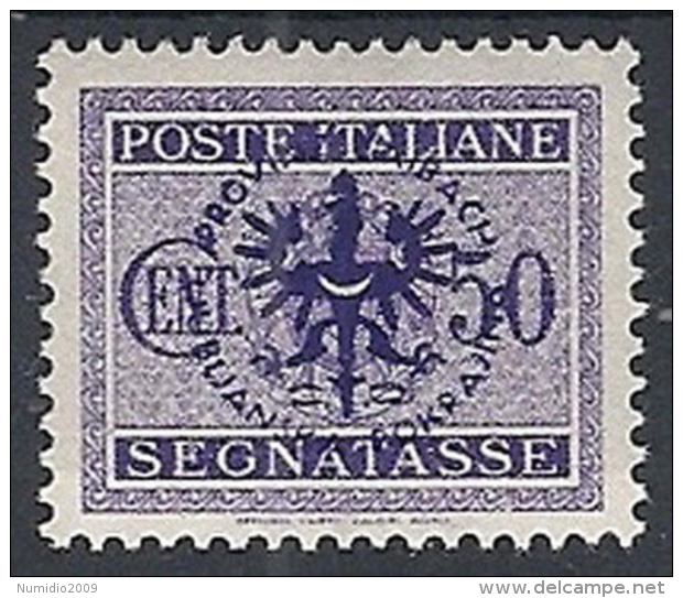 1944 OCCUPAZIONE TEDESCA LUBIANA SEGNATASSE 50 CENT MH * - RR12221 - Occ. Allemande: Lubiana