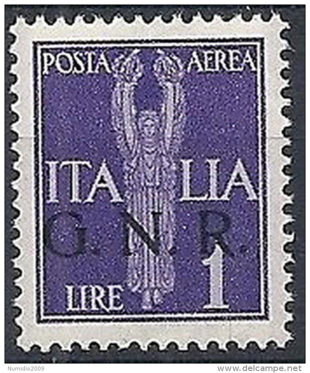 1944 RSI GNR VERONA POSTA AEREA 1 LIRA MNH ** - RSI165-4 - Correo Aéreo