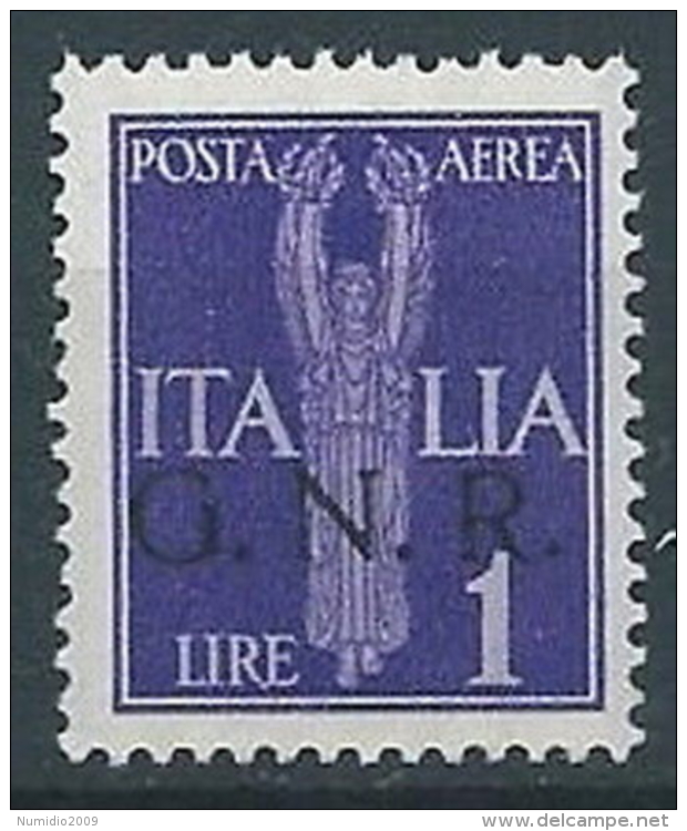 1944 RSI GNR VERONA POSTA AEREA 1 LIRA MNH ** - RSI261-2 - Poste Aérienne