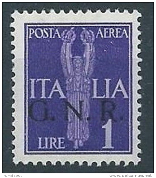 1944 RSI GNR VERONA POSTA AEREA 1 LIRA MNH ** - RSI262 - Correo Aéreo