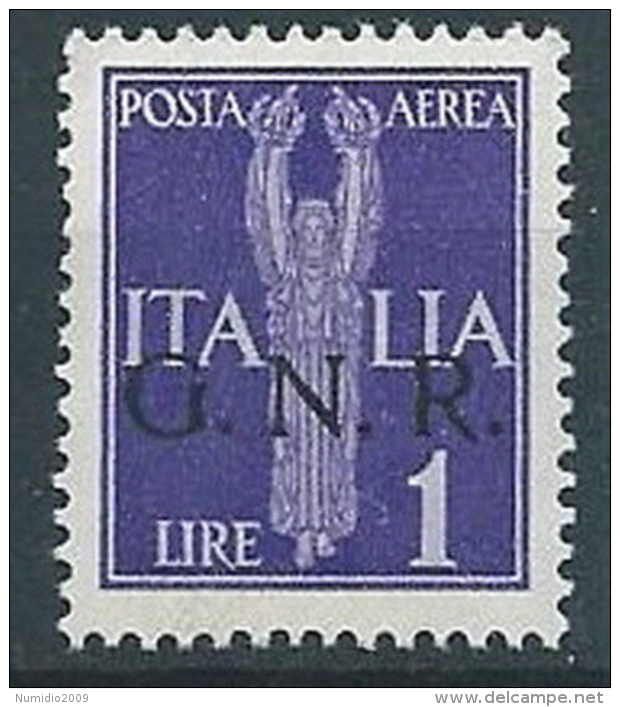 1944 RSI GNR VERONA POSTA AEREA 1 LIRA MNH ** - RSI262-10 - Airmail