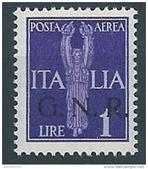 1944 RSI GNR VERONA POSTA AEREA 1 LIRA MNH ** - RSI262-6 - Correo Aéreo