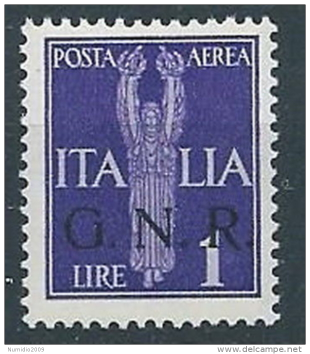 1944 RSI GNR VERONA POSTA AEREA 1 LIRA MNH ** - RSI262-9 - Poste Aérienne