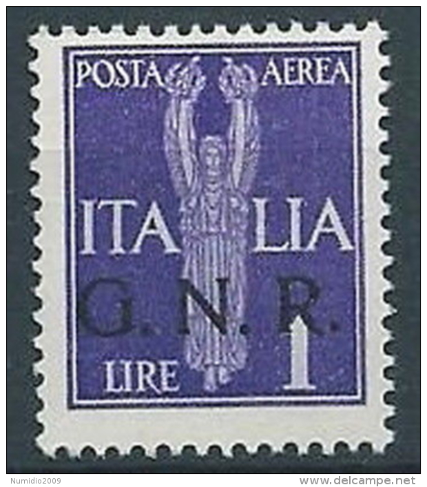 1944 RSI GNR VERONA POSTA AEREA 1 LIRA MNH ** - RSI263-3 - Airmail