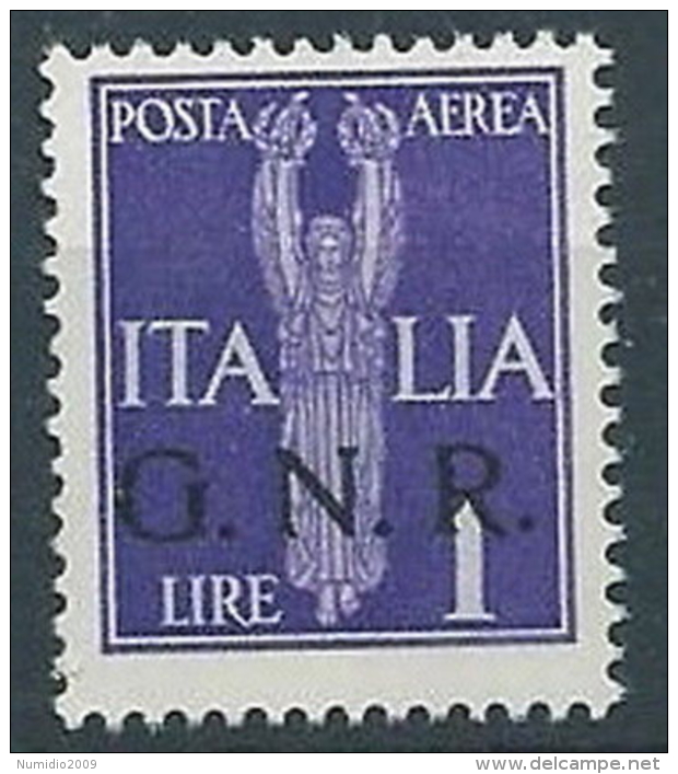 1944 RSI GNR VERONA POSTA AEREA 1 LIRA MNH ** - RSI263-4 - Correo Aéreo