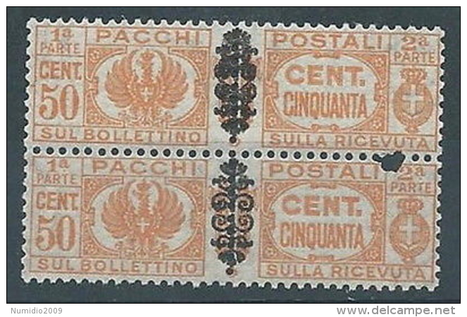 1945 LUOGOTENENZA PACCHI POSTALI COPPIA 50 CENT MNH ** RR2748 - Paketmarken