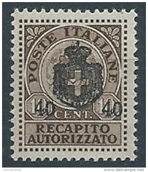 1945 LUOGOTENENZA RECAPITO AUTORIZZATO 40 SU 10 CENT MNH ** - RR13733-2 - Recapito Autorizzato