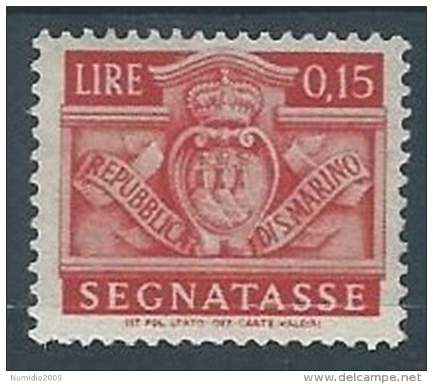 1945 SAN MARINO SEGNATASSE 15 CENT MH * - RR3986 - Segnatasse