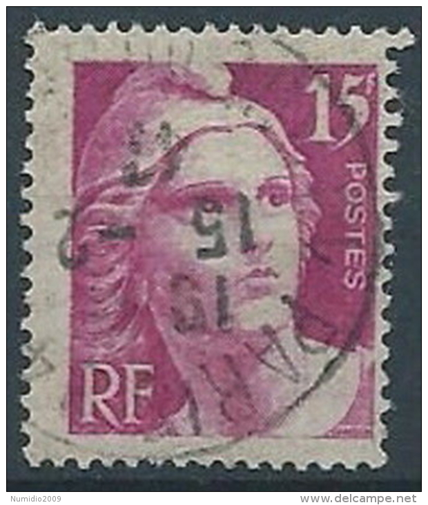 1945-46 FRANCIA USATO MARIANNA DI GANDON 15 F - FR881 - 1945-54 Marianna Di Gandon