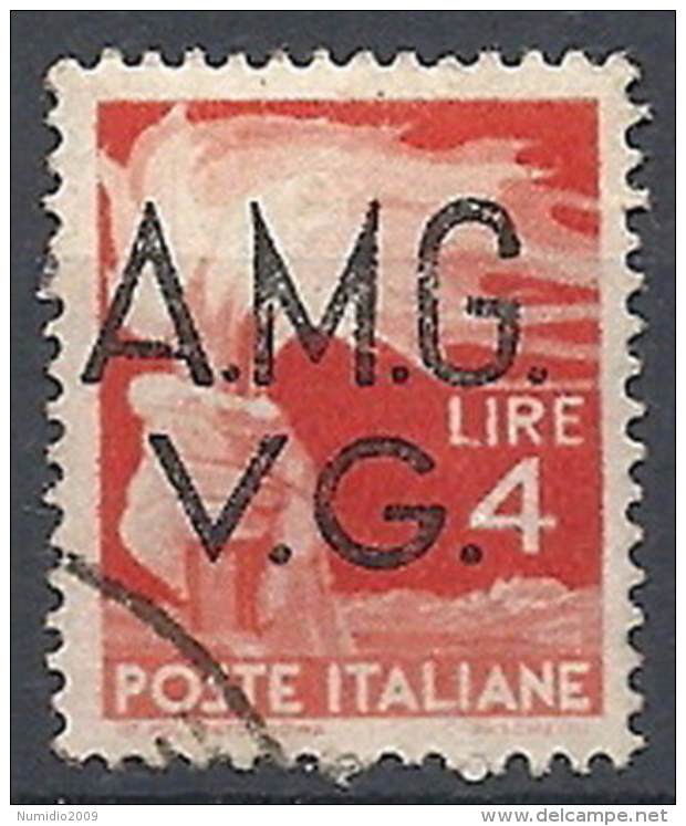 1945-47 TRIESTE AMG VG USATO DEMOCRATICA 4 LIRE - RR12207 - Usados