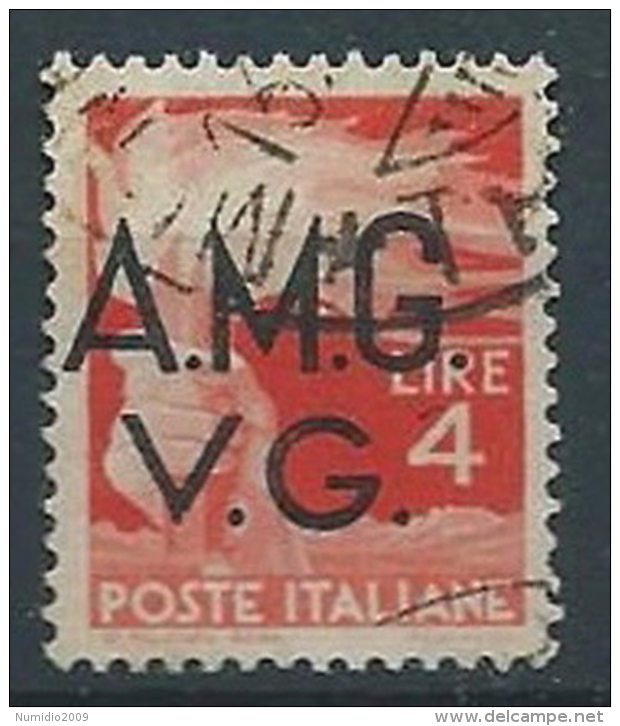 1945-47 TRIESTE AMG VG USATO DEMOCRATICA 4 LIRE - RR13221 - Usados