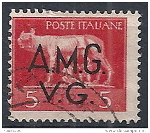 1945-47 TRIESTE AMG VG USATO IMPERIALE 5 LIRE - RR12207 - Usados